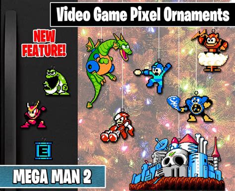 Mega Man 2 Pixel Ornaments New Magnet Feature Sprite Characters Holiday ...