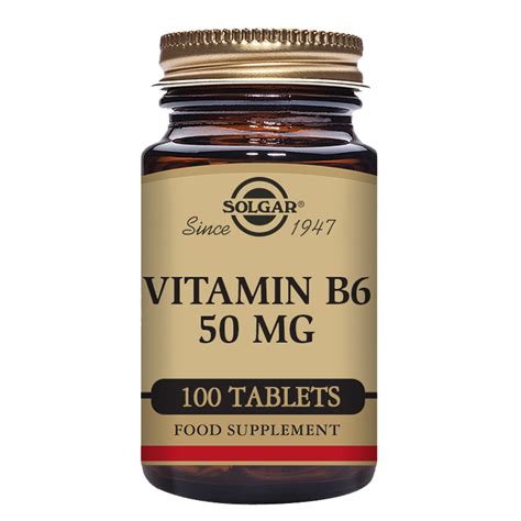 Vitamin B6 50 Mg Tablets Pack Of 100 Solgar