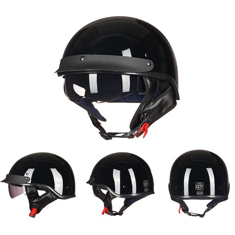 ILM Motorcycle Half Helmet with Fastening Buckle Bike Helmet Sun Visor DOT Gifts | eBay