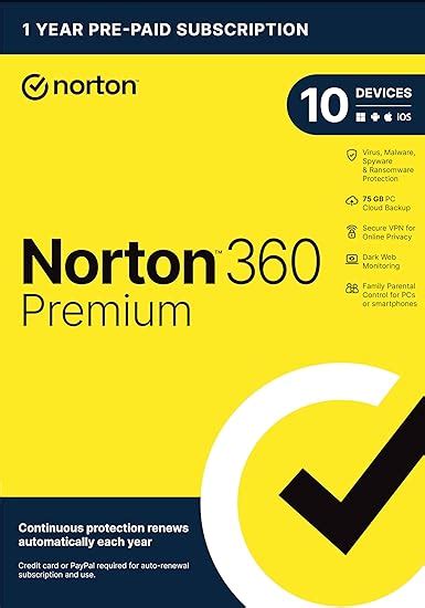 Amazon Norton 360 Premium 2025 Antivirus Software For 10 Devices