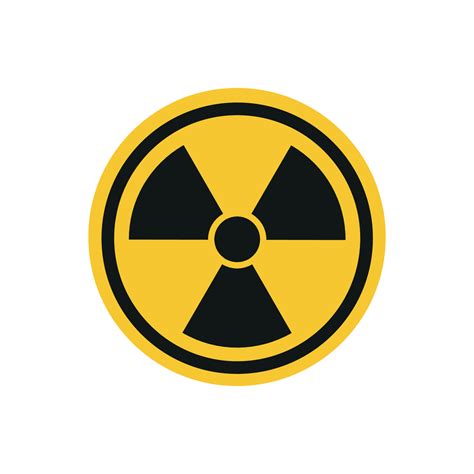 Radioactive hazard sign. Nuclear non-ionizing radiation symbol. Illustration of yellow triangle ...