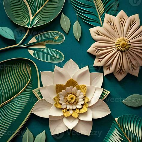 Beautiful craft paper Lotus flowers floral bouquet 23789095 Stock Photo at Vecteezy