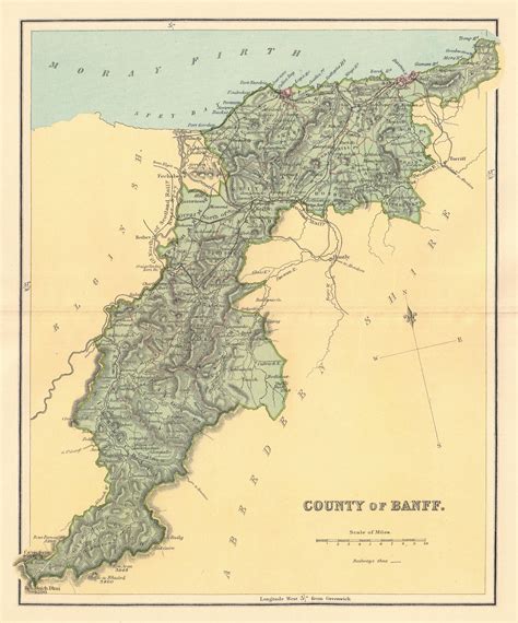 banffshire antique county map parishes scotland lizars