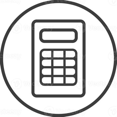 Calculator Icon In Thin Line Black Circle Frames Png