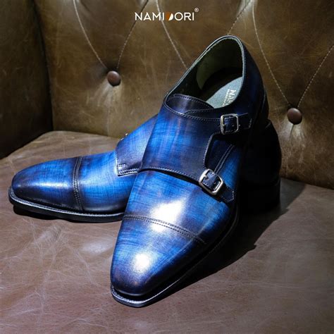 Double Monk Strap Patina Blue