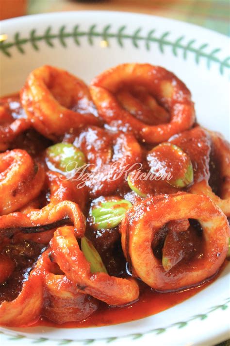 Sambal Tumis Sotong Dengan Petai Azie Kitchen