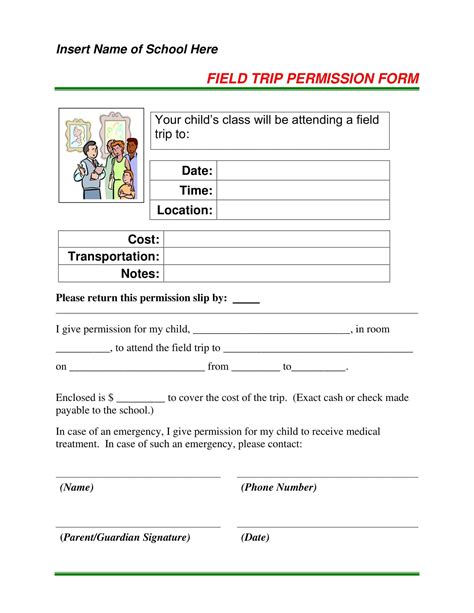 Free Printable Permission Slip Templates Pdf Word Editable