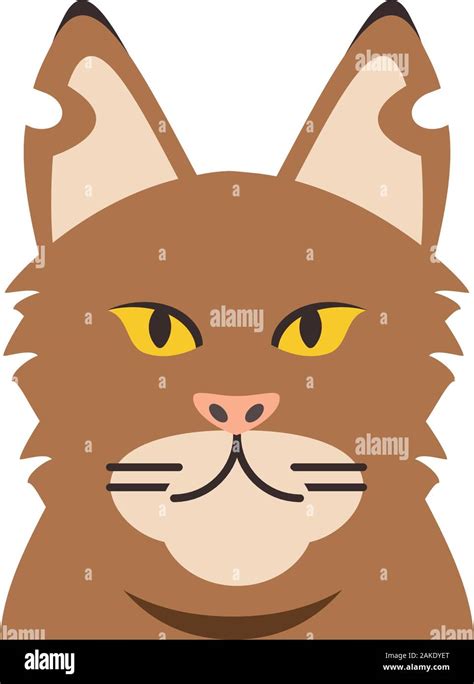 Cute Brown Cat Cartoon Design Animal Pet Kitten Domestic Feline Kitty