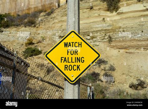 Falling Rocks Road Sign Road Sign Hi Res Stock Photography And Images