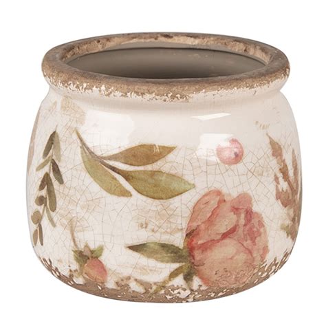 Ce S Pot De Fleurs X Cm Beige Rose C Ramique Fleurs Pot De