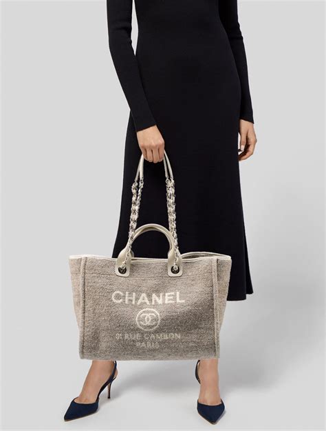 Chanel Medium Deauville Tote Neutrals Totes Handbags CHA956153