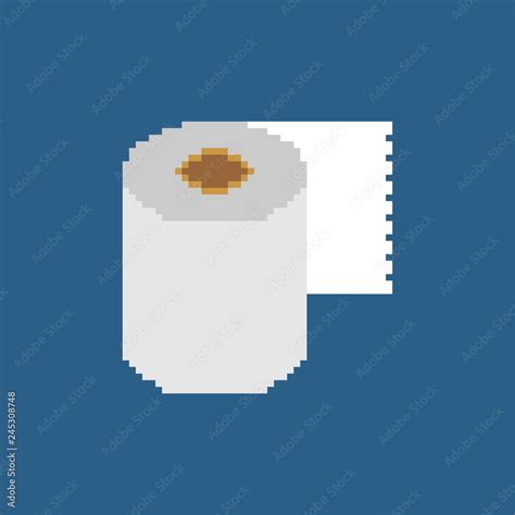 Toilet paper pixel art. Paper Roll 8 bit. graphics old game Stock ...