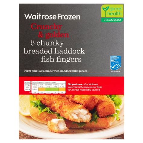 Waitrose 6 Breaded Haddock Fingers 330g From Ocado