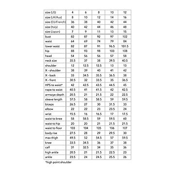 European Womens Size Chart For Fashion Brands Form Wear Hip Vector, Form, Wear, Hip PNG and ...