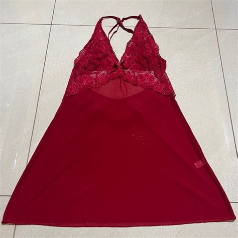 S M Red Lace Seethrough Dress Lingerie Women S Fashion