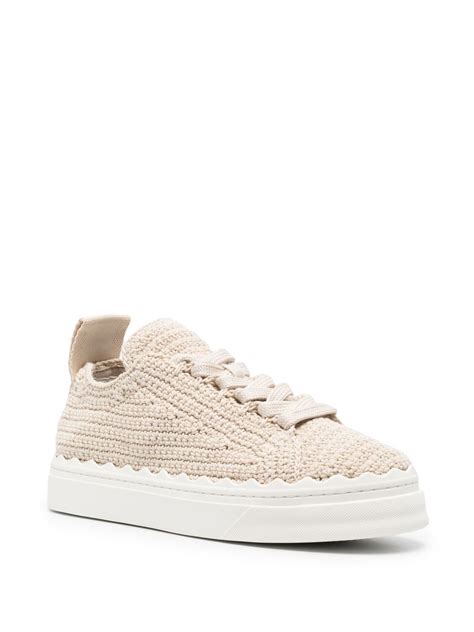 Chloé Lauren Lace up Sneakers In Nude ModeSens