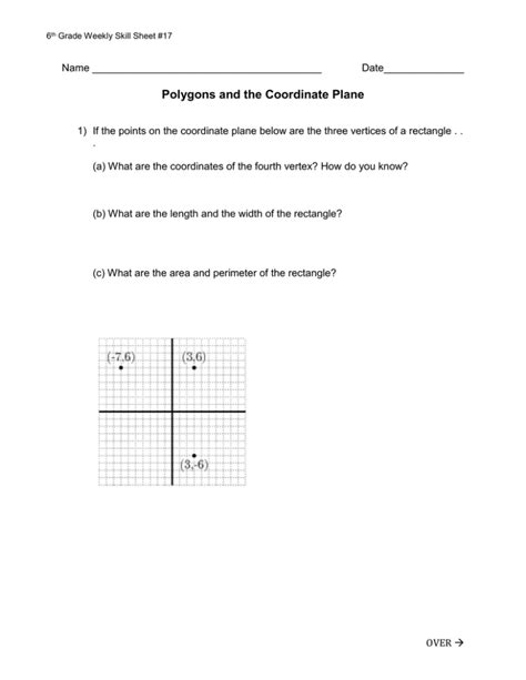 Polygons And The Coordinate Plane