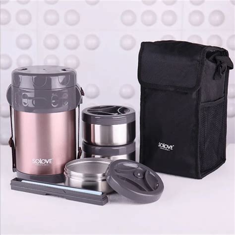 L Large Capacrty Outdoor Hot Food Thermos Stainless Steel Insulated Thermal Lunch Box With