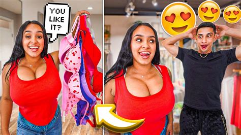 Wearing 10 BRAS To See My Boyfriends Reaction! - YouTube