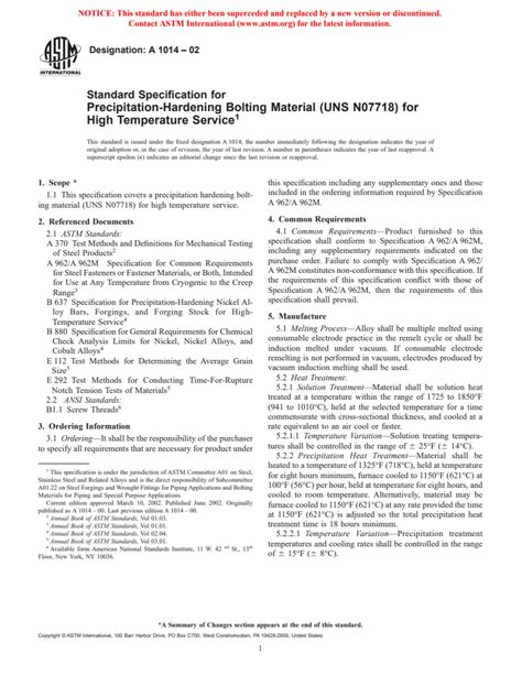 Astm A Standard Specification For Precipitation Hardening