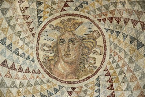 Mosaic floor with Medusa’s head. Piraeus. 2nd cent. CE. Athens ...