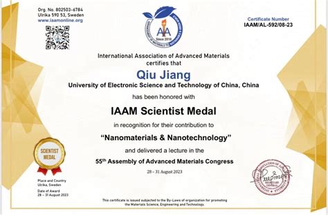Congratulations to Prof. Xia on being elected as fellow of IAAM 