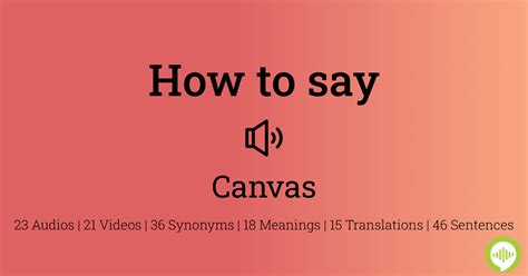 how to pronounce canvas