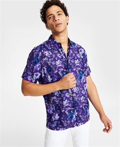 Inc International Concepts Mens Rosco Classic Fit Floral Print Button