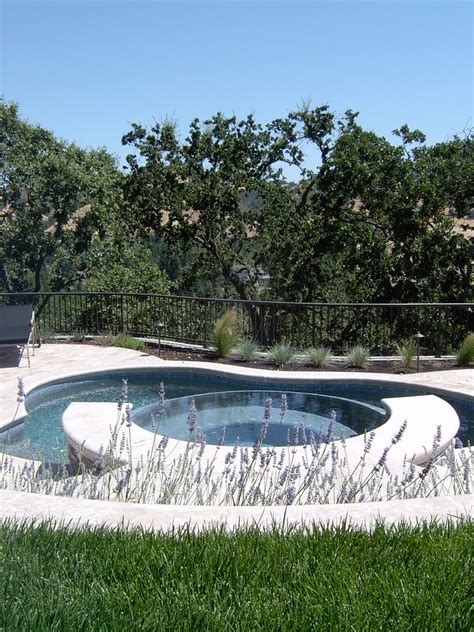 Contemporary French Country Hillside Contemporary Pool San