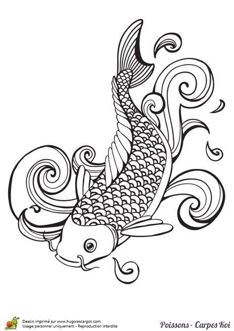 Coloriage Poisson Carpe Koi Eau Sur Hugolescargot Hugolescargot