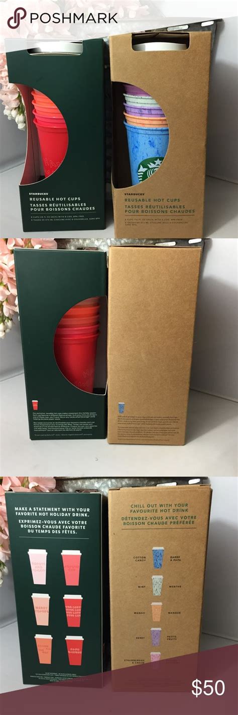 Starbucks Reusable Hot Cups Marble Winter Sets