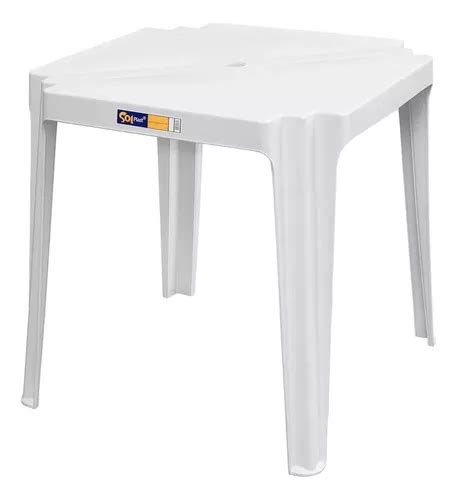 Mesa De Plastico Branca Quadrada Monobloco Frete grátis