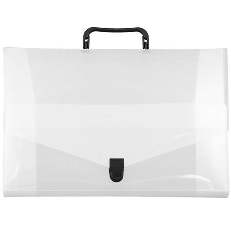 Jam Plastic Portfolio Briefcase With Handles Small 10 X 15 X 2 Clear