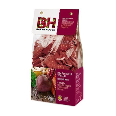 Хлебцы итальянские Baker House овощной микс - калорийность, полезные ...