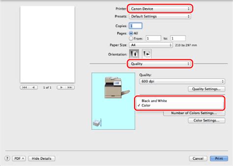 Setting the Color Mode for Printing