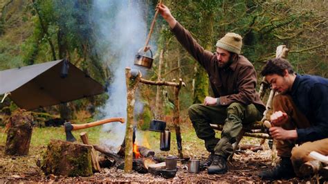 Bushcraft Camp Overnight The Enhanced Campfire Cooking Setup Youtube