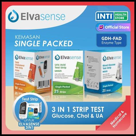 Jual Elvasense Strip Alat Cek In Gula Darah Kolesterol Asam Urat