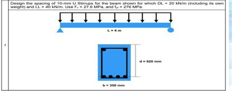 Answered Design The Spacing Of 10 Mm U Stirrups… Bartleby