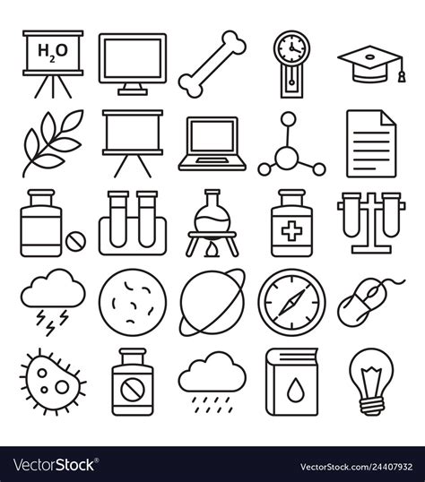 Science and technology isolated icons set Vector Image