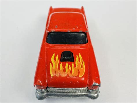 Vintage 1982 Hot Wheels 55 Chevy Fever Red Gold Hot Ones Blackwall Era