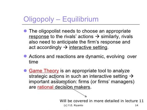 Lecture 11 Oligopoly