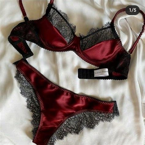 Silk Lingerie Set With Embroidered Lace Black Silk Lingerie Etsy Artofit