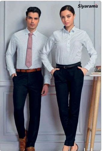 White And Black Unisex Siyarams Corporate Office Staff Uniform Size