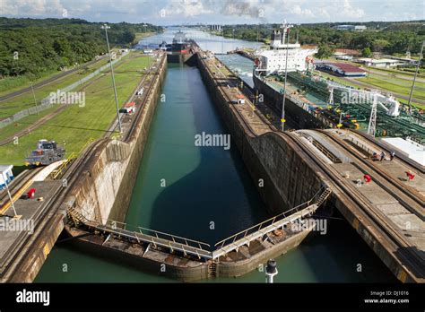 Transiting The Gatun Locks On The Panama Canal From The Coral Princess