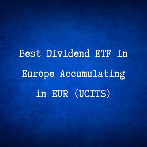 Best Dividend ETFs for European Investors (SCHD ETF Alternative ...