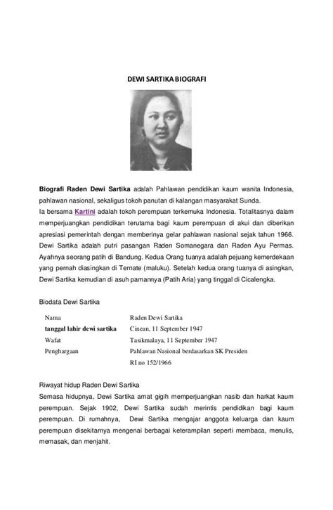 Contoh Biografi Pahlawan Singkat