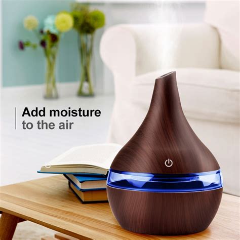 300ML USB Electric Aroma Air Diffuser Wood Ultrasonic Air Humidifier