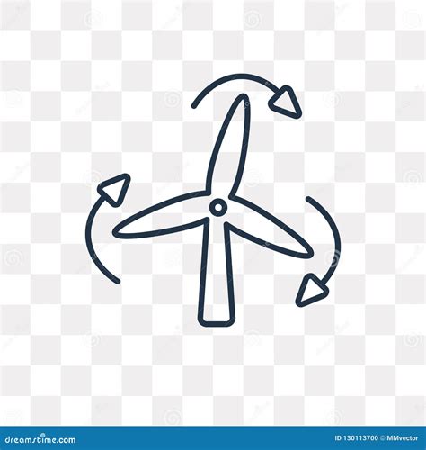 Wind Energy Vector Icon Isolated On Transparent Background Line Stock