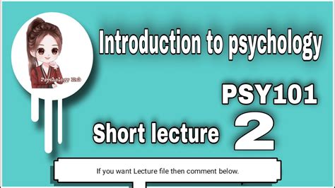 Psy101 Short Lecture 02 History Of Psychology Introduction To