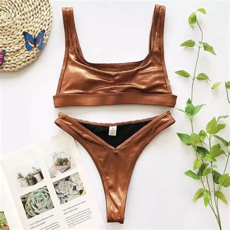 Leather Bikinis Girls Sexy Swimwear Bikini Set China Custom Swimwear And Swimwear Price